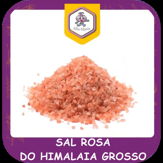 Sal rosa do himalaia grosso — foto do cardápio Alho Mania